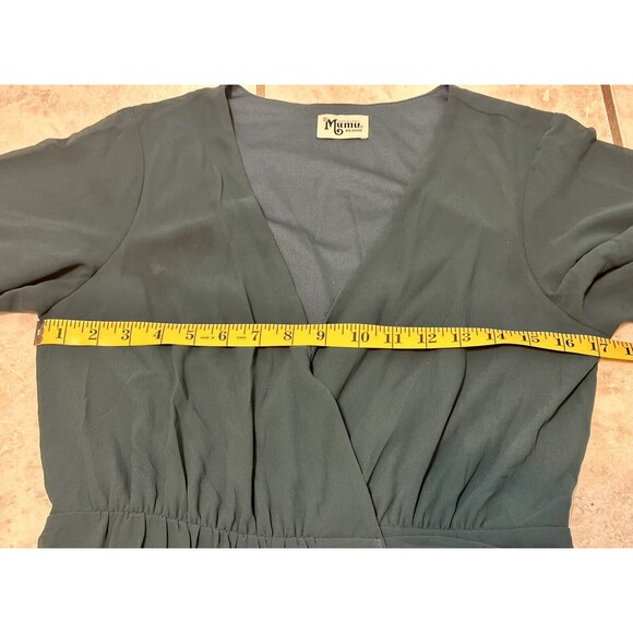 Show Me Your Mumu Women’Size M Sophia Wrap Green Maxi Dress Flutter Sleeve - Picture 10 of 15